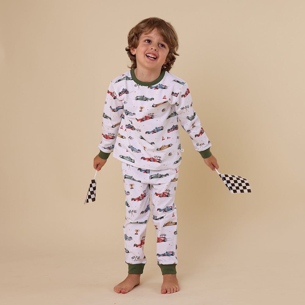 Little Racers Organic Kids Long Sleeve PJ Set - View 8