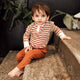 Biscuit Stripe Long Sleeve Organic Bodysuit - Thumbnail 7