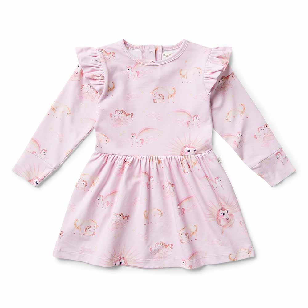 Unicorn Long Sleeve Organic Dress - View 4