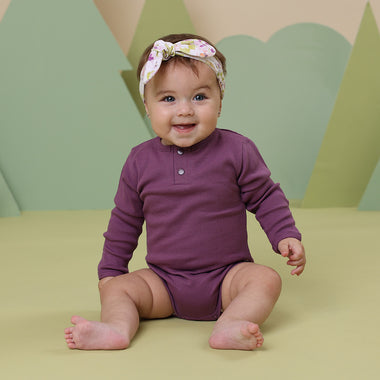 Mulberry Long Sleeve Organic Bodysuit | Snuggle Hunny