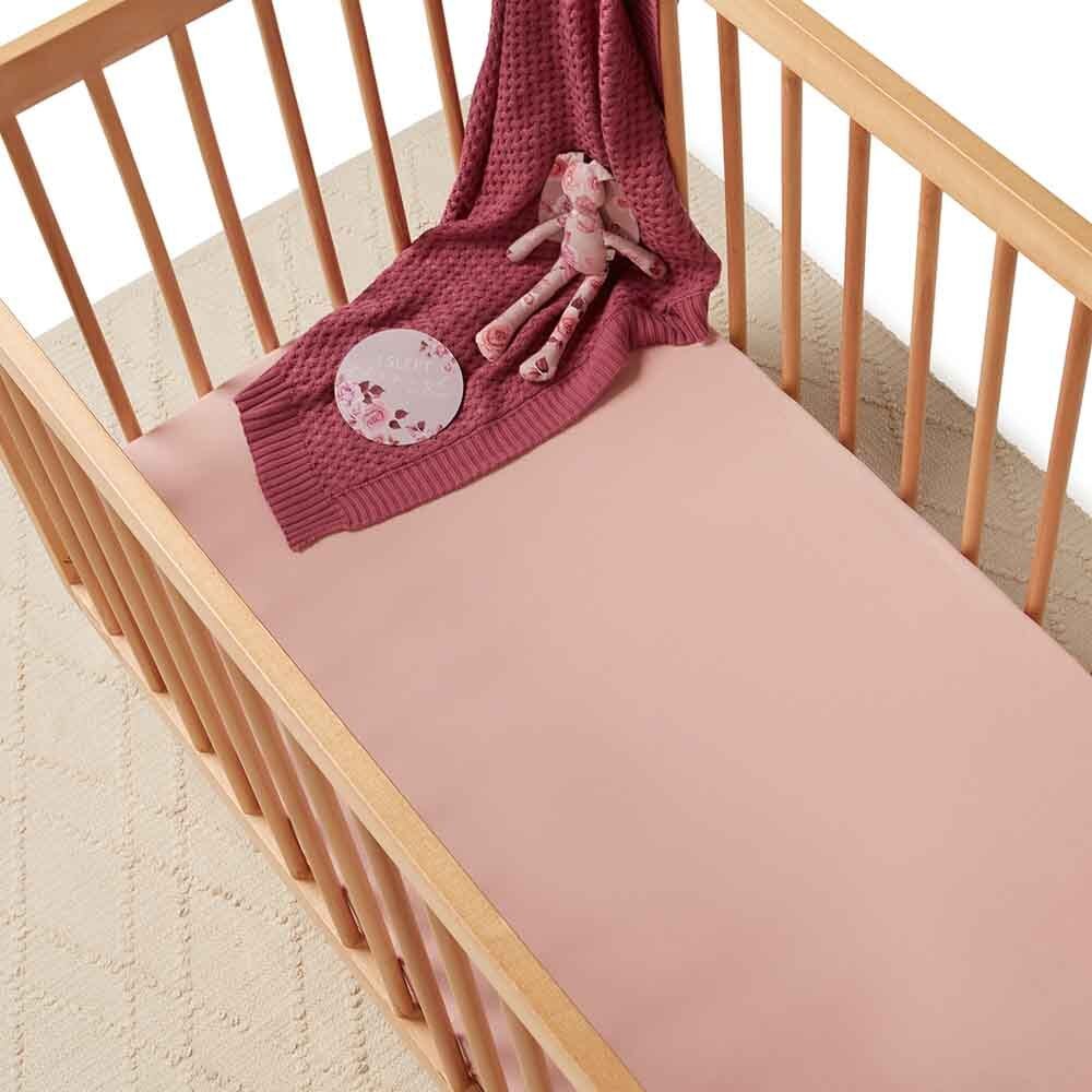 Lullaby Pink Organic Fitted Cot Sheet - View 1
