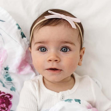 Lullaby Pink Velvet Bow-Snuggle Hunny