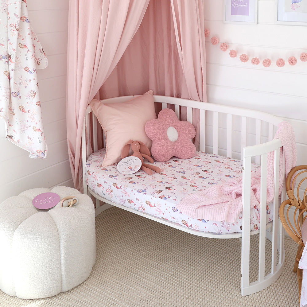 Mermaid Organic Fitted Cot Sheet - View 3