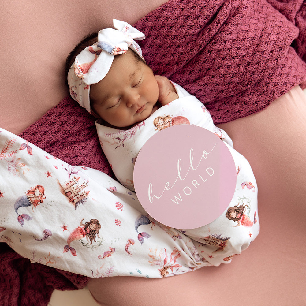 Mermaid Organic Jersey Wrap & Topknot Set - View 3