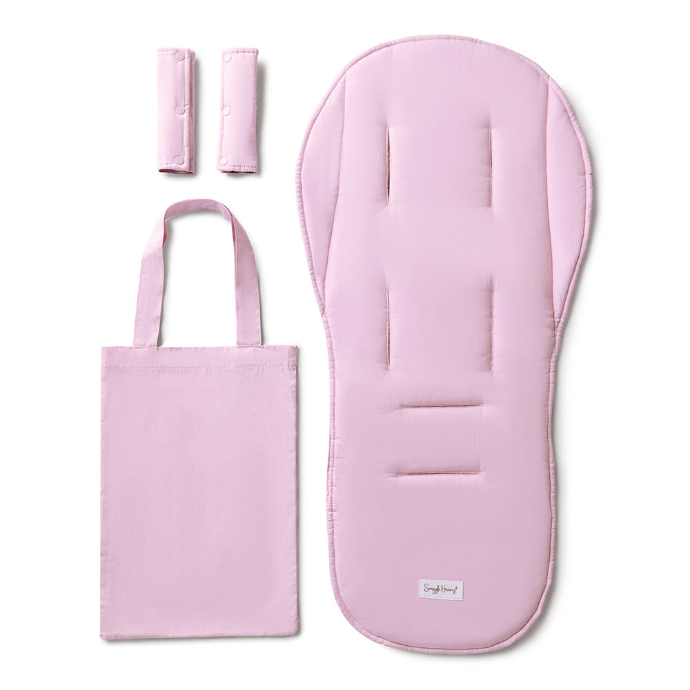Bundle - Midnight Swan Pram Liner & Strap Cover Set - View 6