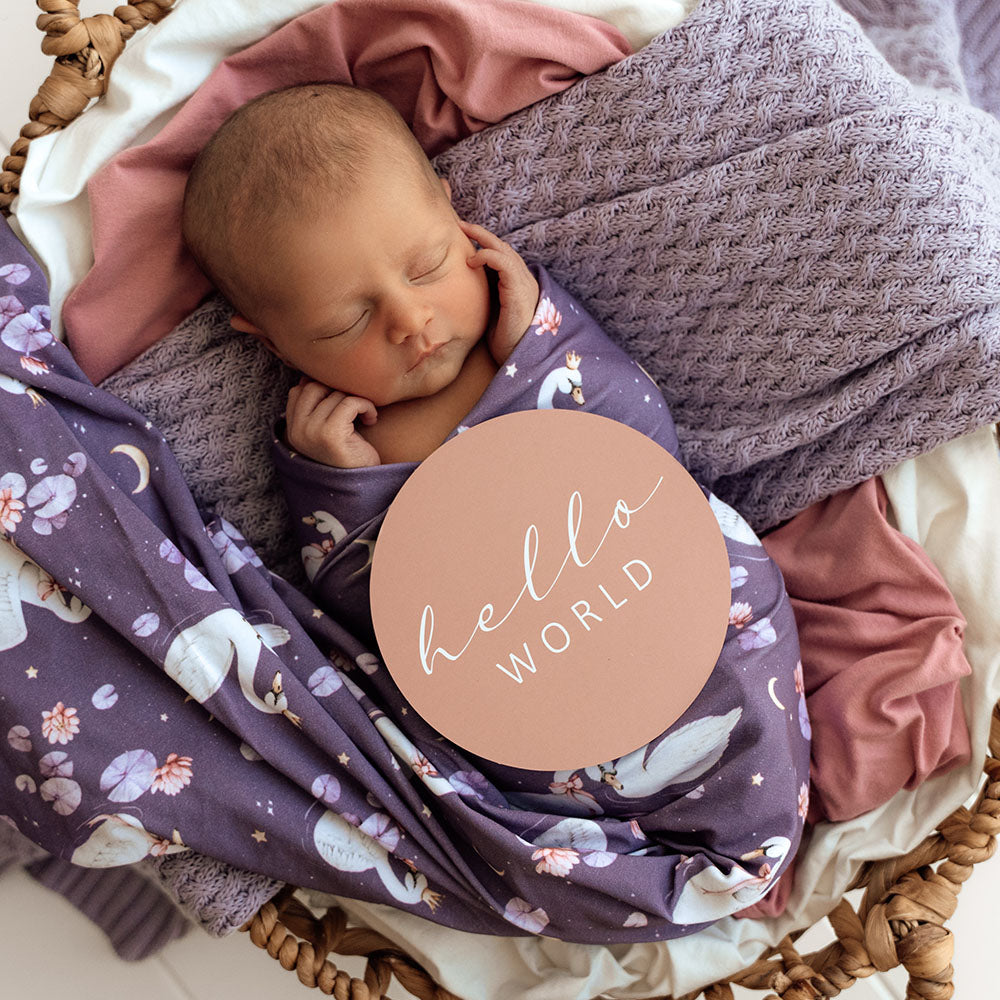 Midnight Swan Organic Jersey Wrap & Topknot Set - View 4