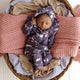 Midnight Swan Organic Snugglesuit Convertible Romper with Frill - Thumbnail 6