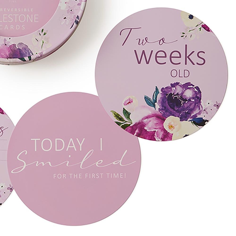 Floral Kiss & Blossom Pink Reversible Milestone Cards - View 3