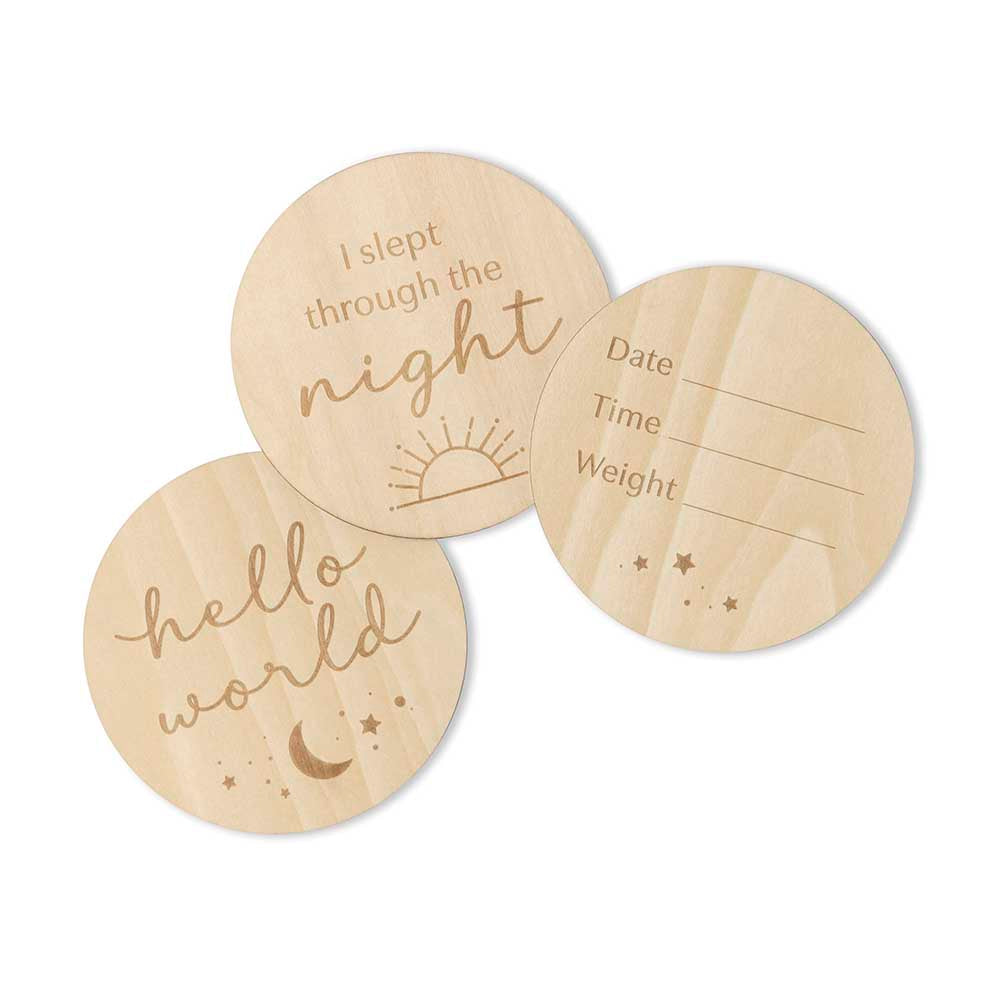 Sun & Moon Wooden Milestone Cards - View 5