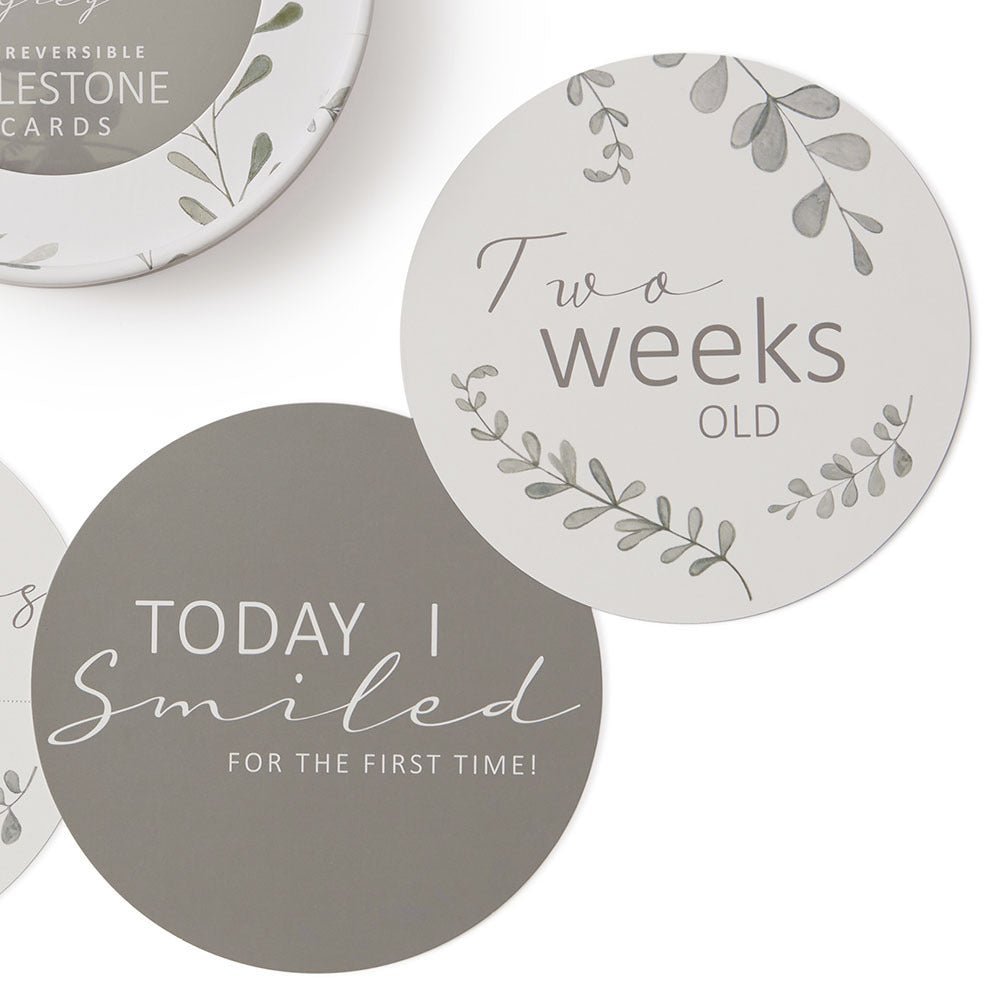 Wild Fern & Grey Reversible Milestone Cards - View 3