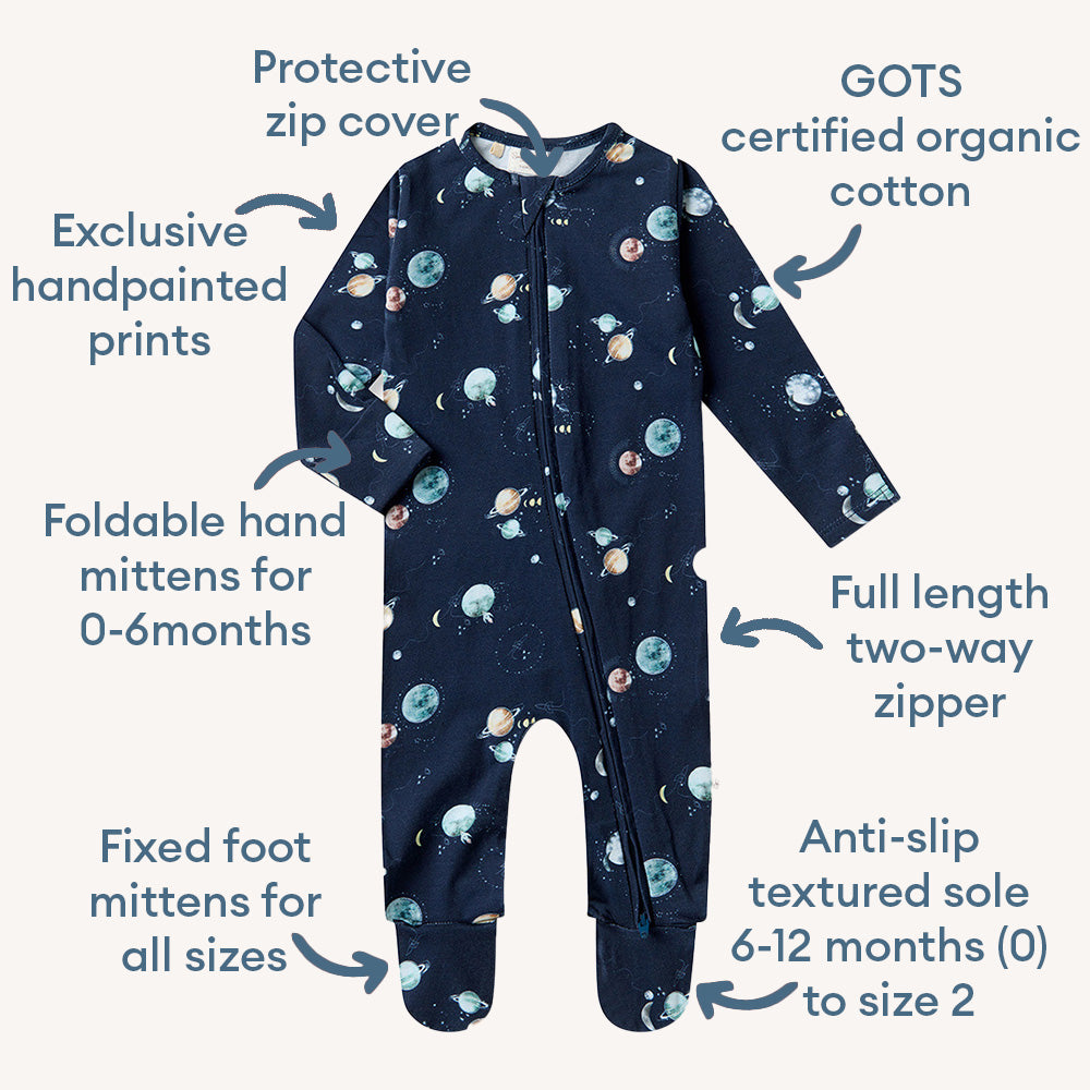 Milky Way Organic Snuggle Sleepsuit Zip Footie - View 4
