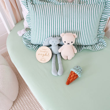Mint Organic Fitted Cot Sheet | Snuggle Hunny
