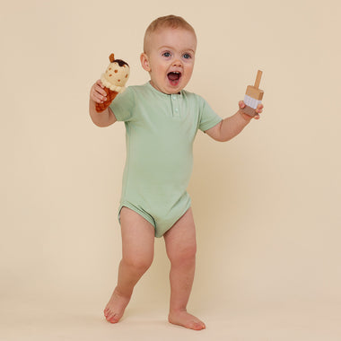 Mint Short Sleeve Organic Bodysuit | Snuggle Hunny