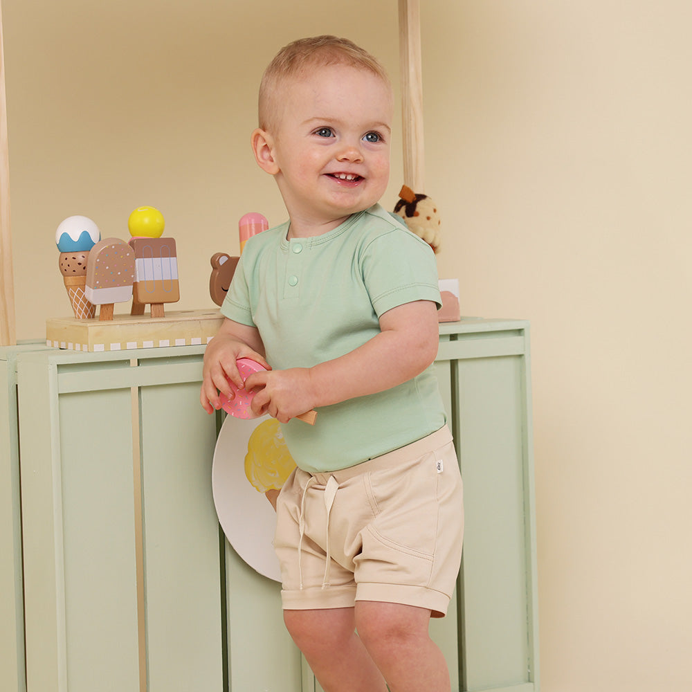 Mint Short Sleeve Organic Bodysuit - View 5