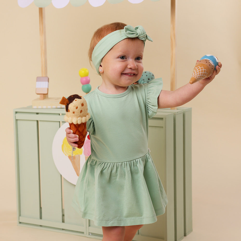 Mint Short Sleeve Organic Dress - View 4