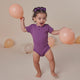 Mulberry Rib Short Sleeve Organic Bodysuit - Thumbnail 1