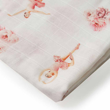 Ballerina Muslin Wrap Birth Announcement Set-Snuggle Hunny