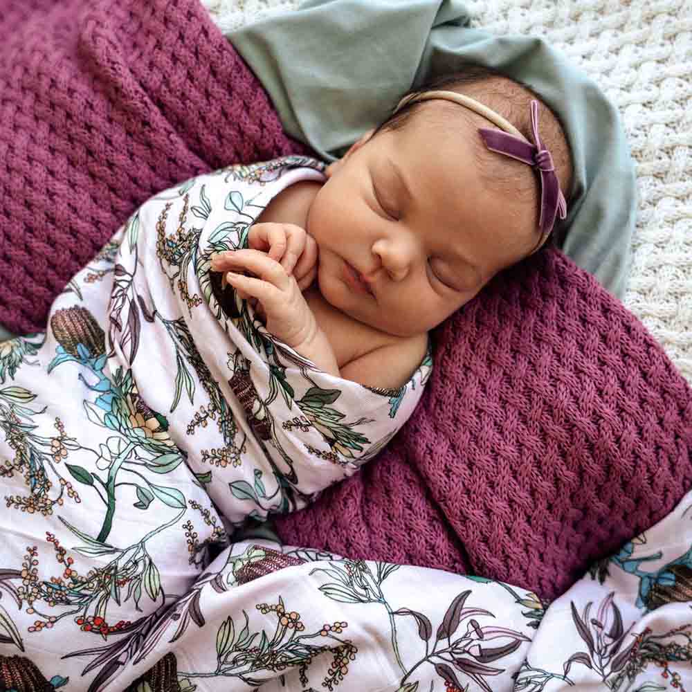 Banksia Muslin Wrap Birth Announcement Set - View 5