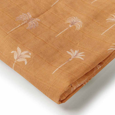Bronze Palm Muslin Wrap Birth Announcement Set-Snuggle Hunny