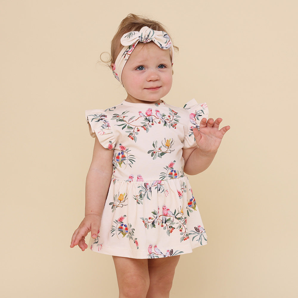 Native Bird Short Sleeve Organic Dress - View 4