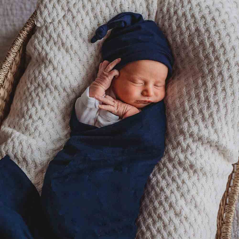 Navy Organic Muslin Wrap - View 1