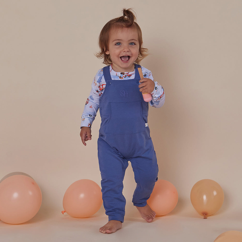 Navy Organic Joey Overalls - View 1