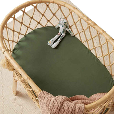 Olive Organic Bassinet Sheet / Change Pad Cover-Snuggle Hunny