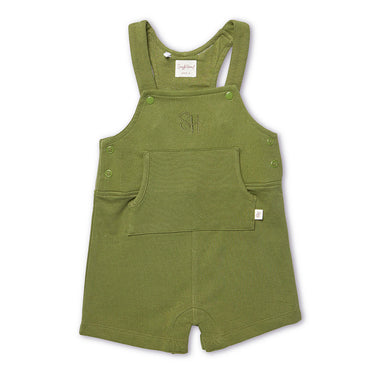 Olive Organic Joey Overall Shorts | Snuggle Hunny