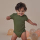 Olive Short Sleeve Organic Bodysuit - Thumbnail 7