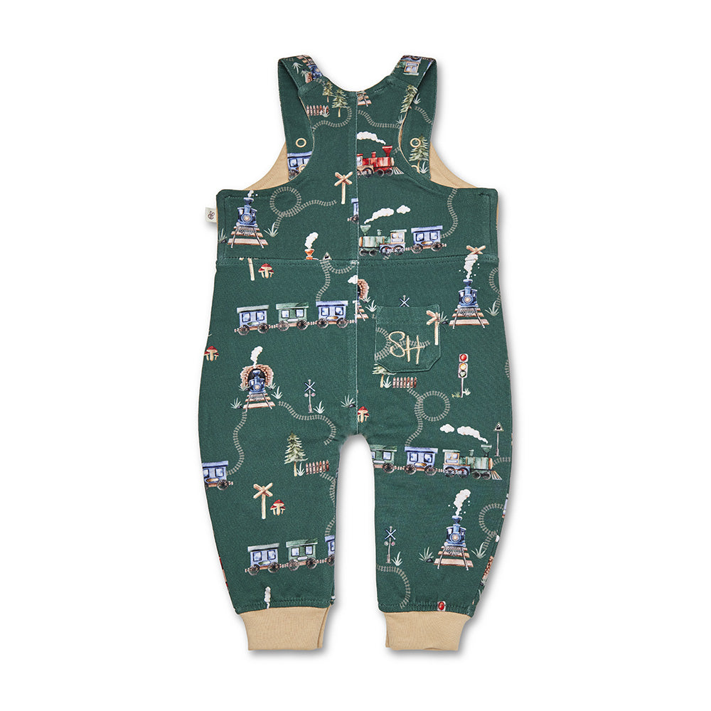 Trains Organic Snuggle Overalls - View 4