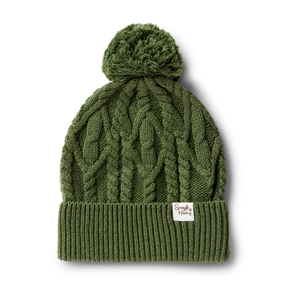 Olive Organic Adult Knit Beanie - View 2