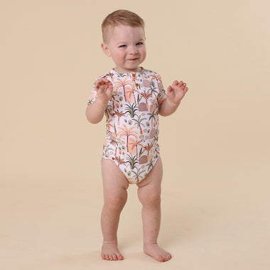 Palm Springs Short Sleeve Organic Bodysuit | Snuggle Hunny