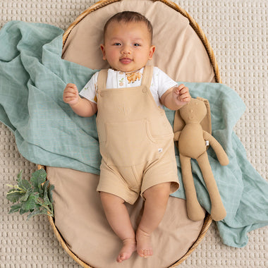 Pebble Organic Joey Overall Shorts | Snuggle Hunny