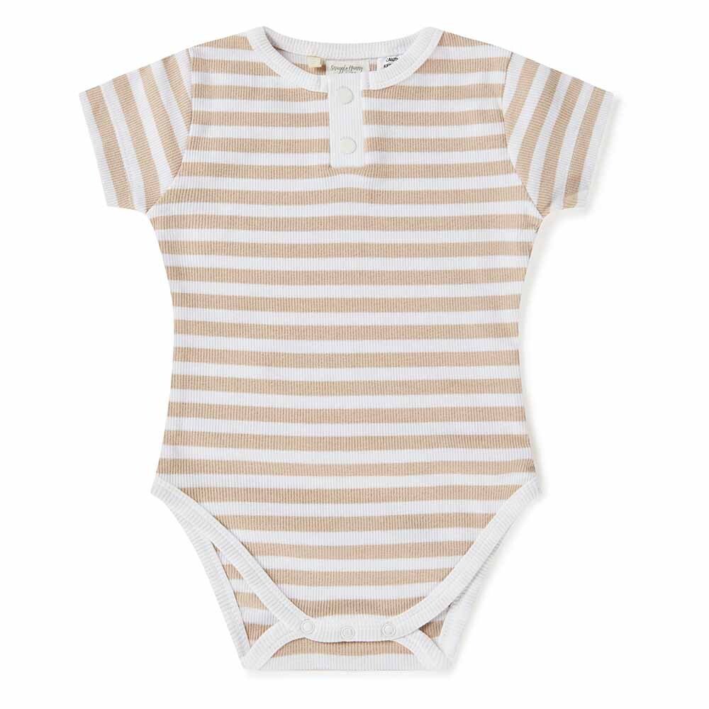 Pebble Stripe Short Sleeve Organic Bodysuit - View 2