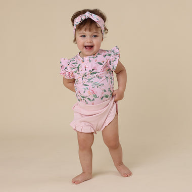 Pink Wattle Short Sleeve Organic Bodysuit | Snuggle Hunny