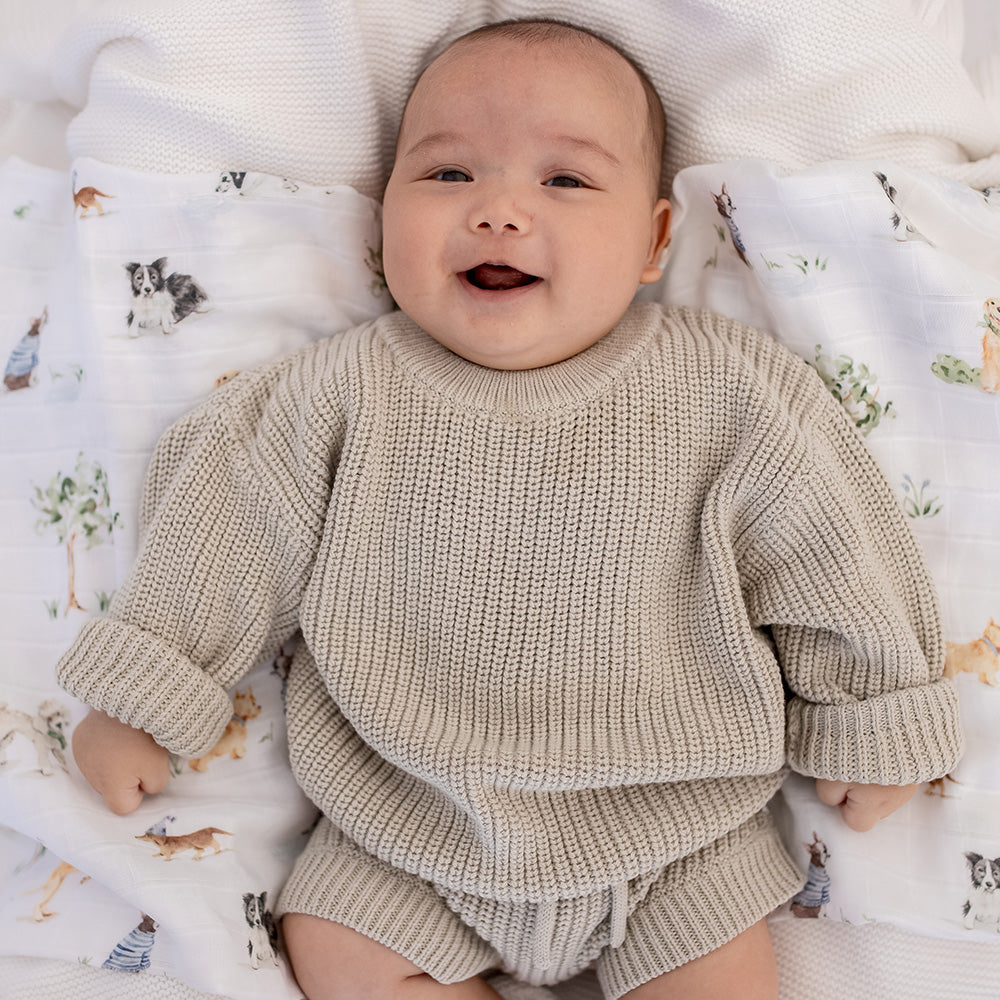 Pistachio Oversized Cotton Knit Jumper - View 1