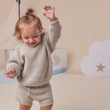 Pistachio Oversized Cotton Knit Jumper | Snuggle Hunny