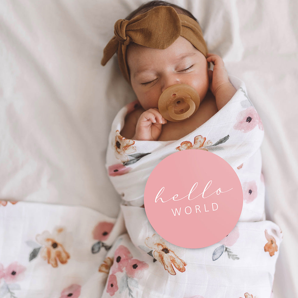 Poppy & Blush Pink Reversible Milestone Cards - View 2