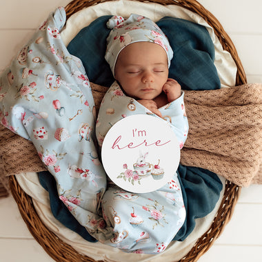 Tea Party & Sage Reversible Milestone Cards | Snuggle Hunny