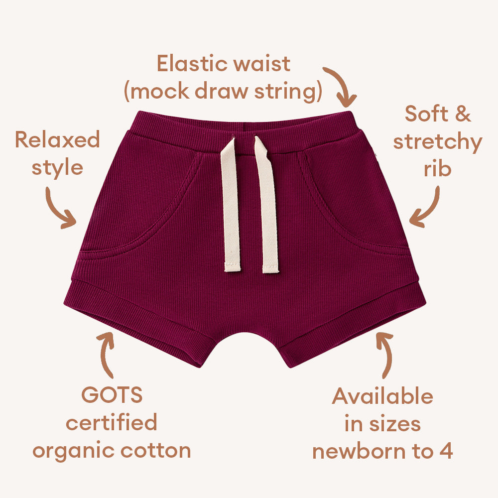Raspberry Organic Shorts - View 4
