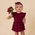 Raspberry Short Sleeve Organic Dress | Snuggle Hunny