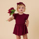Raspberry Short Sleeve Organic Dress - Thumbnail 1