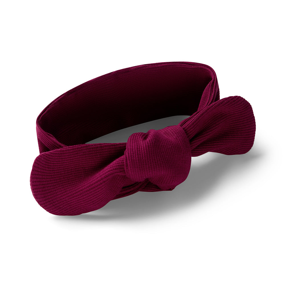 Raspberry Ribbed Organic Topknot - View 2