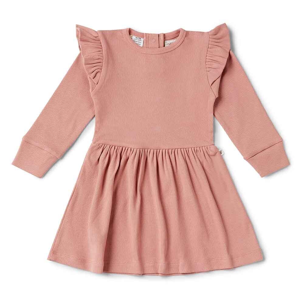 Rose Long Sleeve Organic Dress - View 3