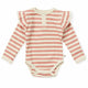 Rose Stripe Long Sleeve Organic Bodysuit - Thumbnail 2