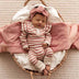 Rose Stripe Organic Growsuit-Snuggle Hunny