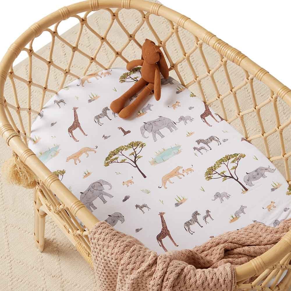 Safari Organic Bassinet Sheet / Change Pad Cover - View 1