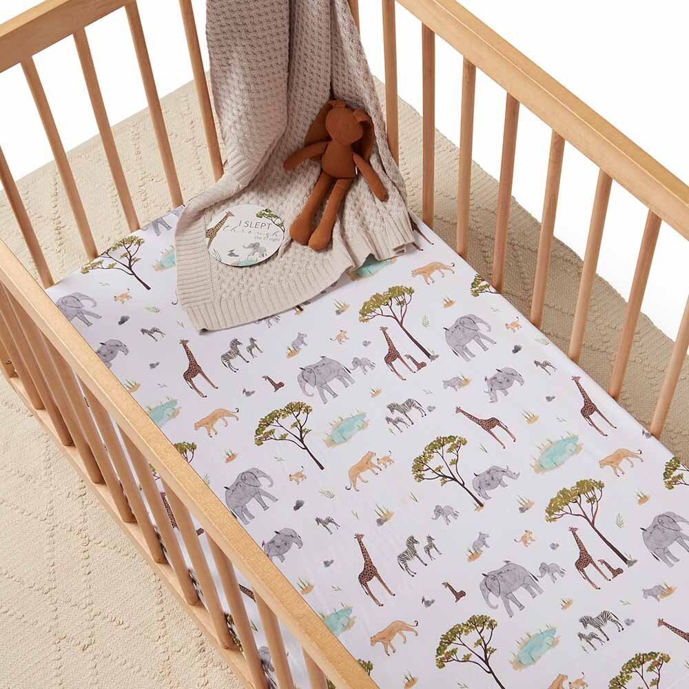 Safari Organic Fitted Cot Sheet - View 1