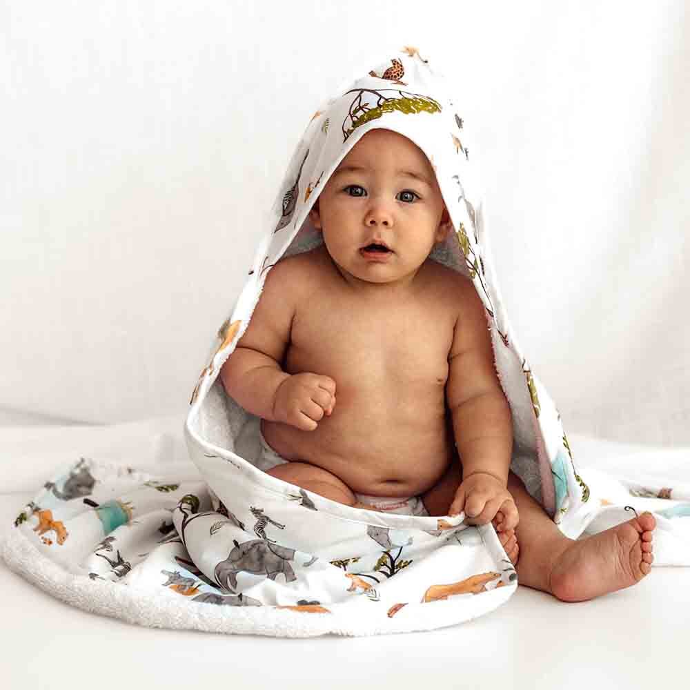 Safari Organic Hooded Baby Towel - View 1