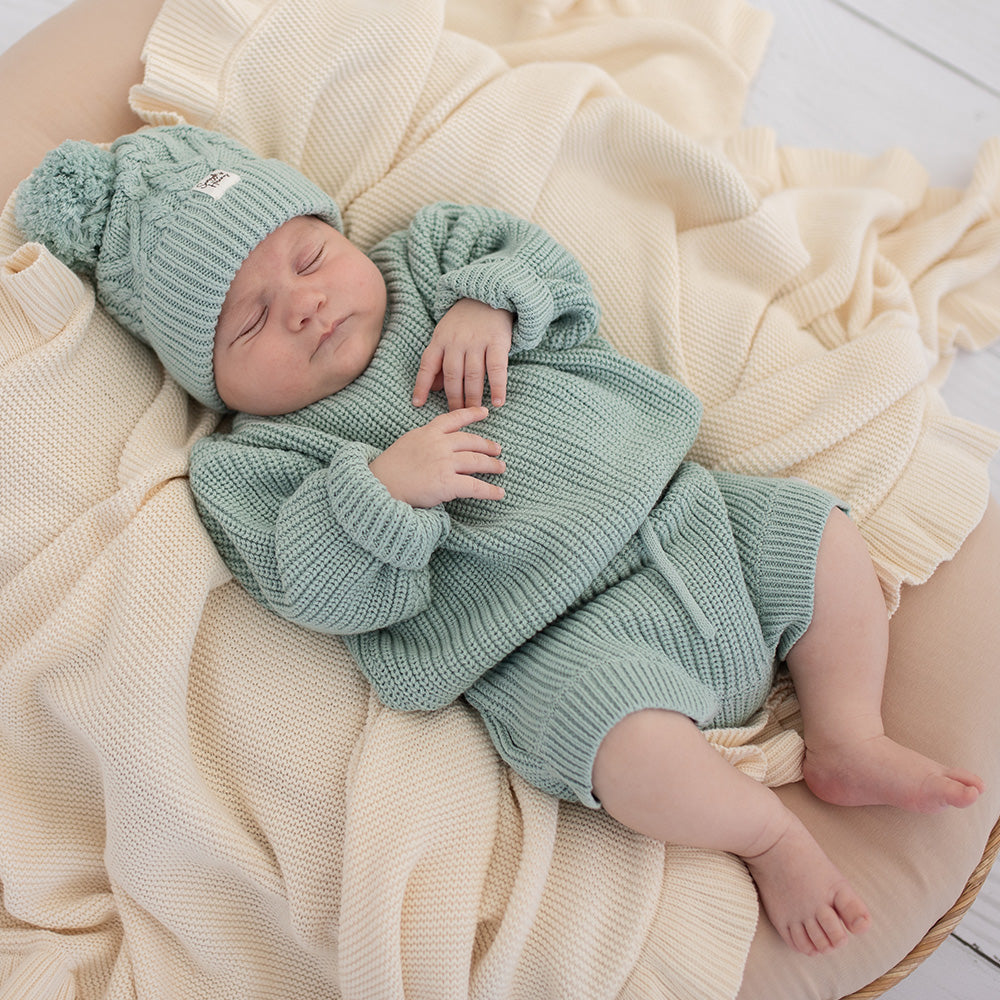 Sage Oversized Cotton Knit Jumper - View 9